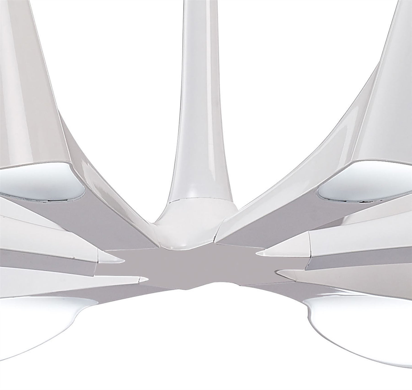 Mantra Ora 77cm Telescopic Convertible To Semi Flush 6 Light E27, Gloss White/White Acrylic/Polished Chrome, CFL Lamps INCLUDED