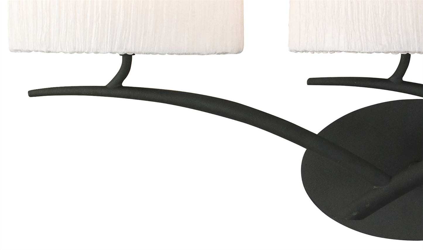 Mantra Eve Wall Light Switched 3 Light E27, Anthracite with White Oval Shades