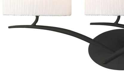 Mantra Eve Wall Light Switched 3 Light E27, Anthracite with White Oval Shades