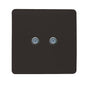 Trendi Switch 2 Gang Male F-Type Satellite Television Socket in Dark Brown