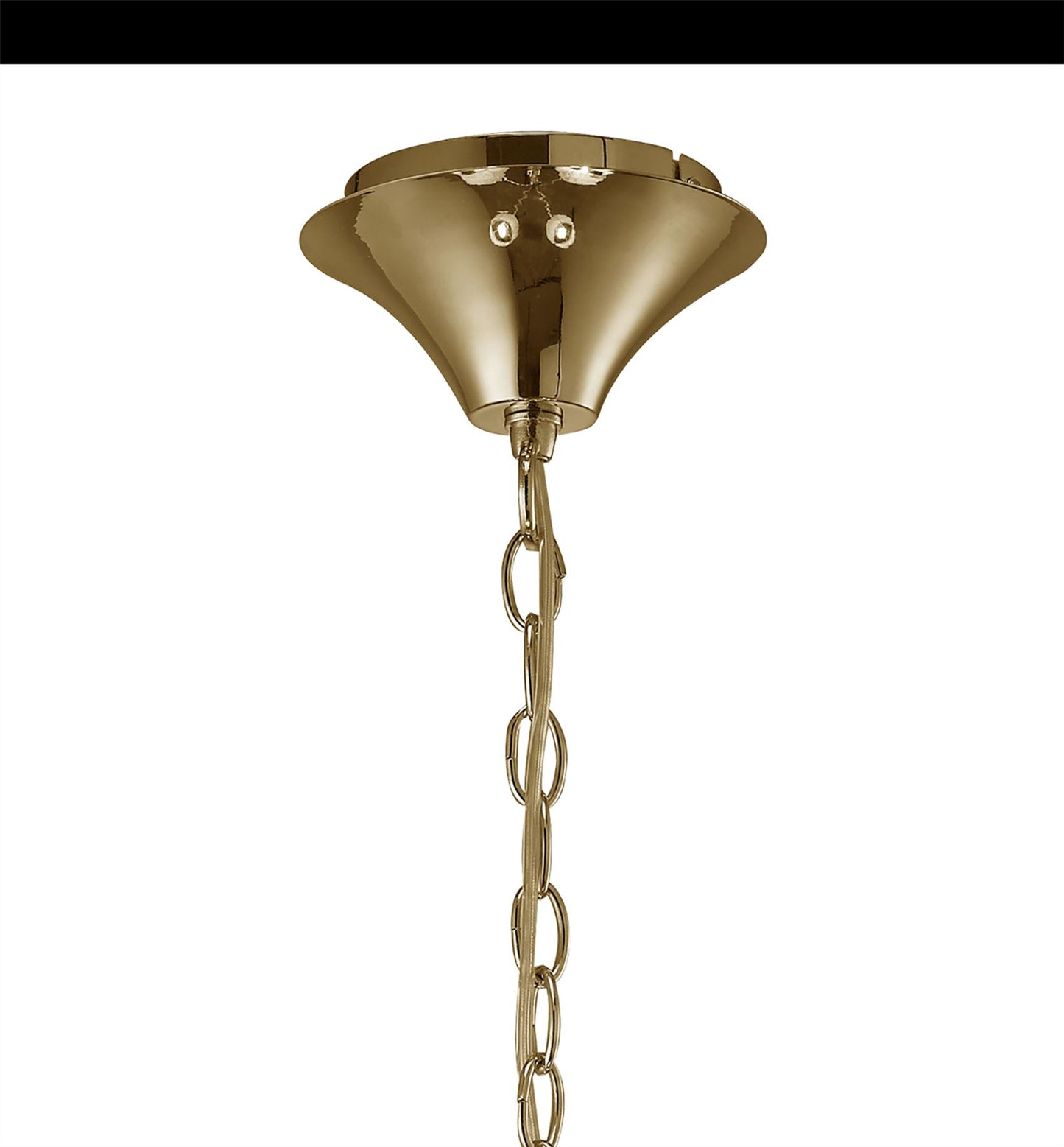 Mantra Tiffany 55cm Pendant 4+4 Light E14+G9, French Gold with Cream Shades & Clear Crystal