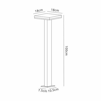 Mantra Fusion Tignes Pillar Lamp, 10W LED, 3000K, 700lm, IP54, Anthracite, 3yrs Warranty