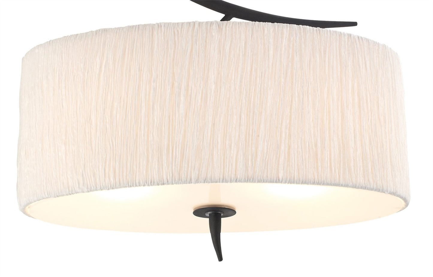 Mantra M1152 Eve Semi Ceiling 2 Light E27, Anthracite with White Oval Shade