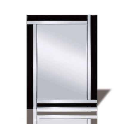 Diyas Home Nevada 60cm x 80cm Black Boarder Cut Detailed Mirror (Can Only Be Shipped On A Pallet, Additional Charges May Apply.) Mirrors