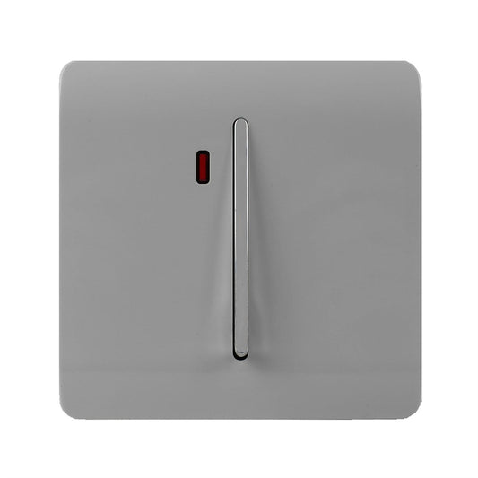 Trendi Artistic Modern Glossy 20 A Tactile Light Switch & Neon Insert Light Grey