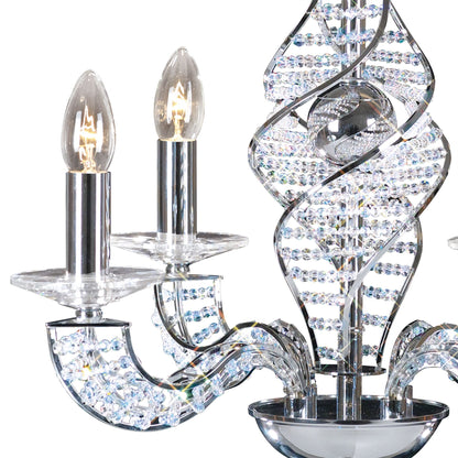 Diyas Santo 52cm  4 Light E14 Polished Chrome/Crystal Ceiling Pendant Light Fitting