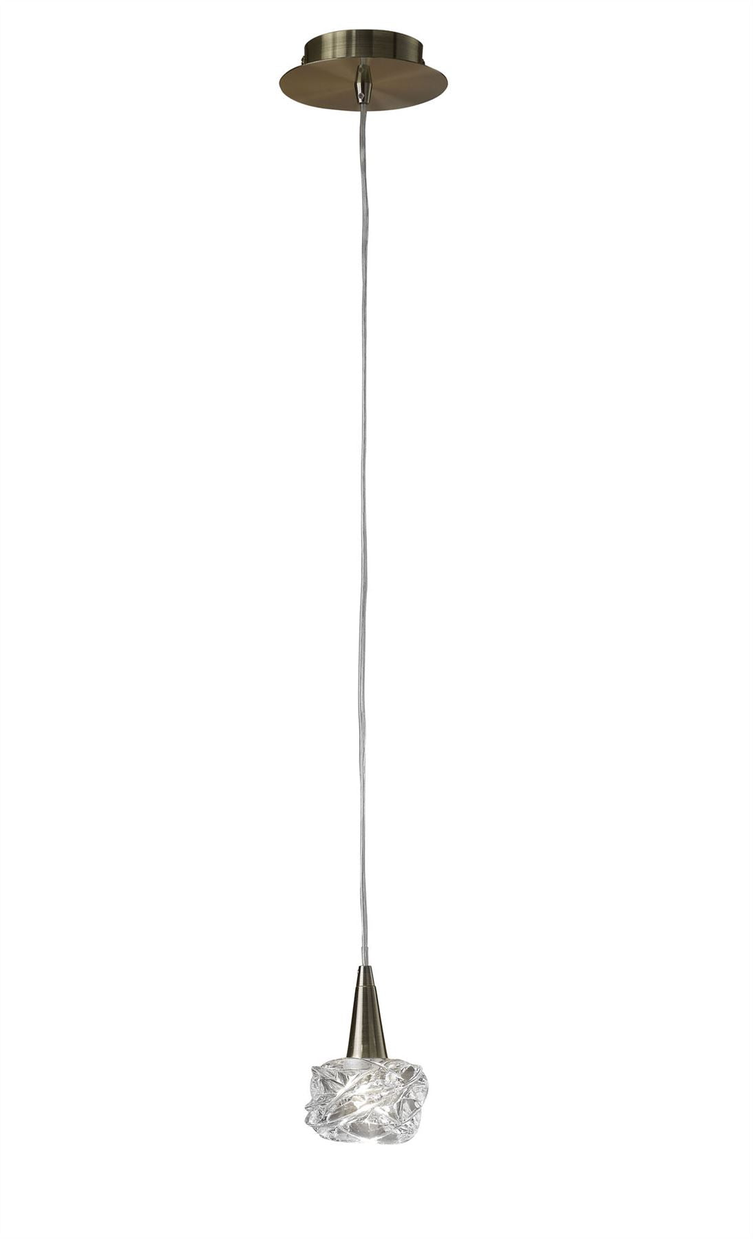 Mantra M4076 Maremagnum Pendant 1 Light G9, Antique Brass