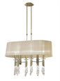 Mantra M3873 Tiffany Pendant 6+6 Light E27+G9 Oval, Antique Brass with Soft Bronze Shade & Clear Crystal
