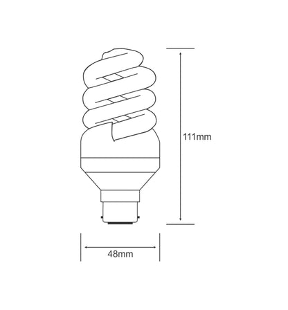 Luxram Extra Mini Sup Spiral Extra Mini Supreme Spiral B22 15W 6400K Compact Fluorescent Compact