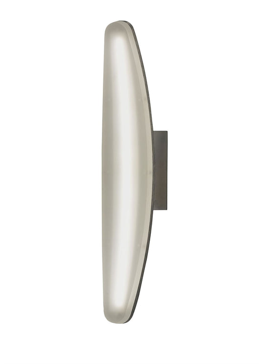 Mantra M4084 Hemisferic Wall Light 6W LED 3000K, 540lm, Satin Aluminium/Frosted Acrylic, 3yrs Warranty