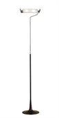 Mantra Zira Floor Lamp 2 Light G9, Polished Chrome/Frosted White Glass/Wenge, NOT LED/CFL Compatible