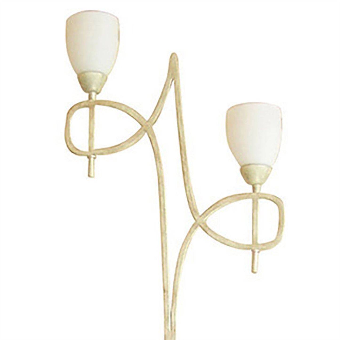 Diyas San Marino Floor Lamp with In-Line Switch 2 Light E14 Cream/French Gold/Opal Glass