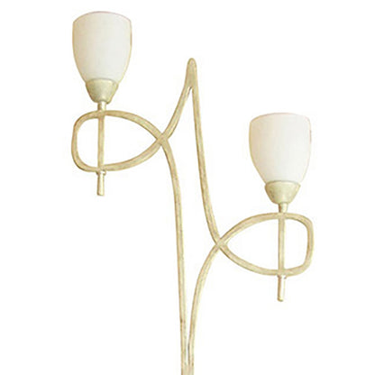 Diyas San Marino Floor Lamp with In-Line Switch 2 Light E14 Cream/French Gold/Opal Glass