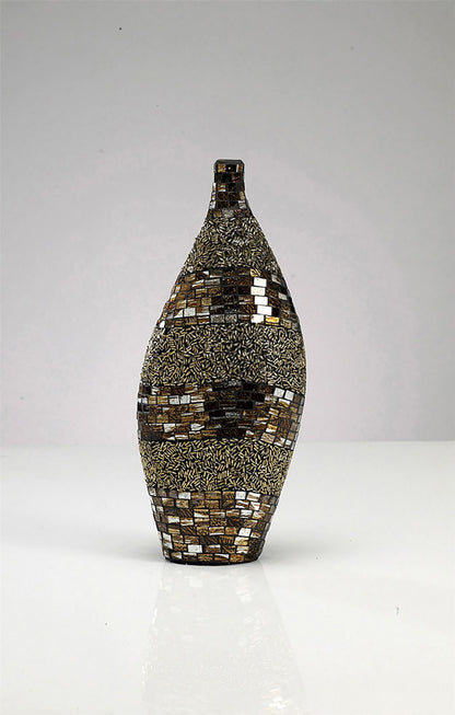 Diyas Home (DH) Ira Mosaic Vase Tall Brown/French Gold Mosaic