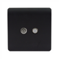 Trendi Switch Matt Black TV Coaxial & F-Type Satellite Socket - Screwless