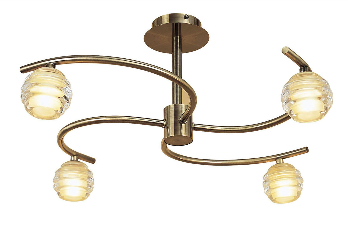 Mantra Sphere 59.3cm Semi Flush 4 Light G9, Antique Brass