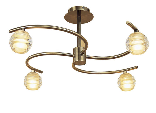 Mantra Sphere 59.3cm Semi Flush 4 Light G9, Antique Brass