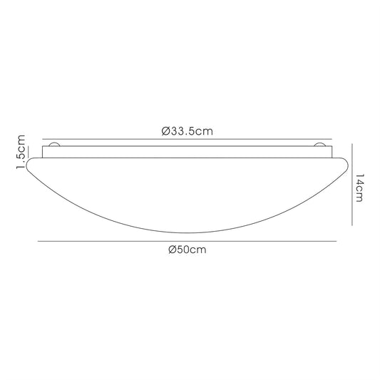 Deco Helios Ceiling Light,500mm Round,30W 1800lm LED White 4000K
