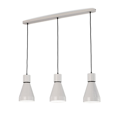 Mantra Fusion Kos E27 Fusion M5841 Kos Linear Pendant 3L 3 x E27 Max 40W, White/ Black
