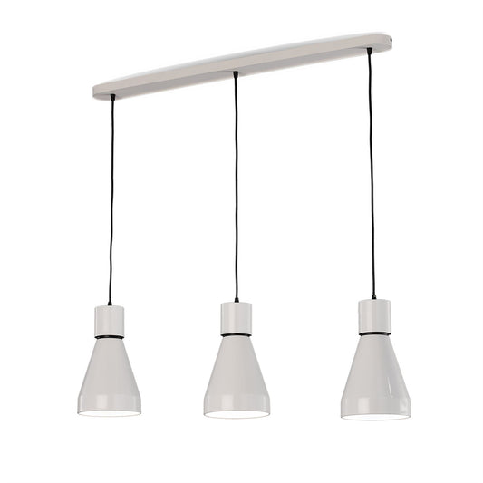 Mantra Fusion Kos E27 Fusion M5841 Kos Linear Pendant 3L 3 x E27 Max 40W, White/ Black