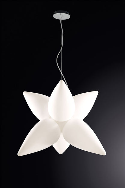 Mantra M1492 Palma Pendant 6 Light E27 Outdoor IP44, Matt White/Opal White