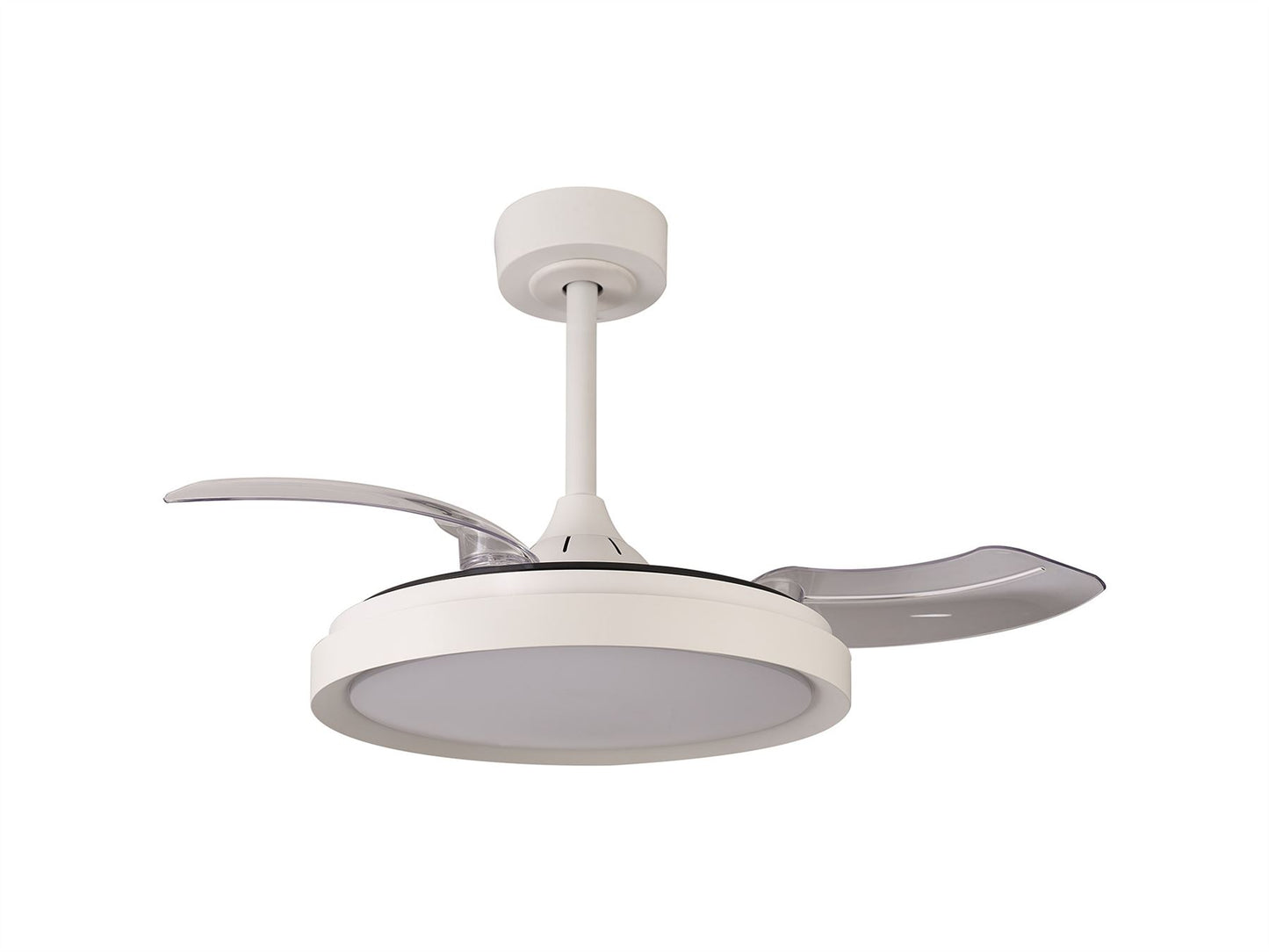 Mistral Mini 45cm 40W LED Dimmable Ceiling Light With Built-In 28W DC Fan, 2700-5000K Remote Control, 2500lm, White, 5yrs Warranty