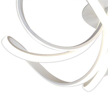 Mantra Knot Led Blanco M6037 Knot Blanco Ceiling 74cm Round 5 Looped Arms 60W LED 2800K, 4800lm, Dimmable, White/Frosted Acrylic, 3yrs Warranty - M6037 Ceiling