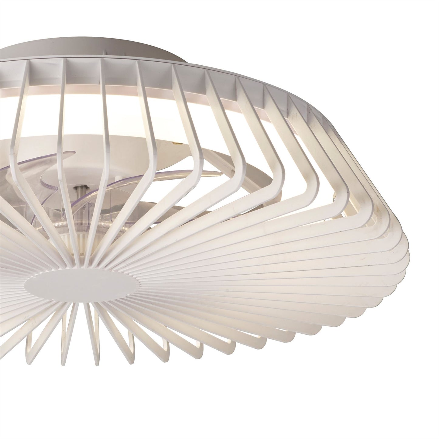 Himalaya Mini 53cm 70W LED Round Ceiling Light With 30W DC Reversible Fan, 2700-5000K Tuneable White, 4900lm, Remote Control, White, 3yrs Warranty