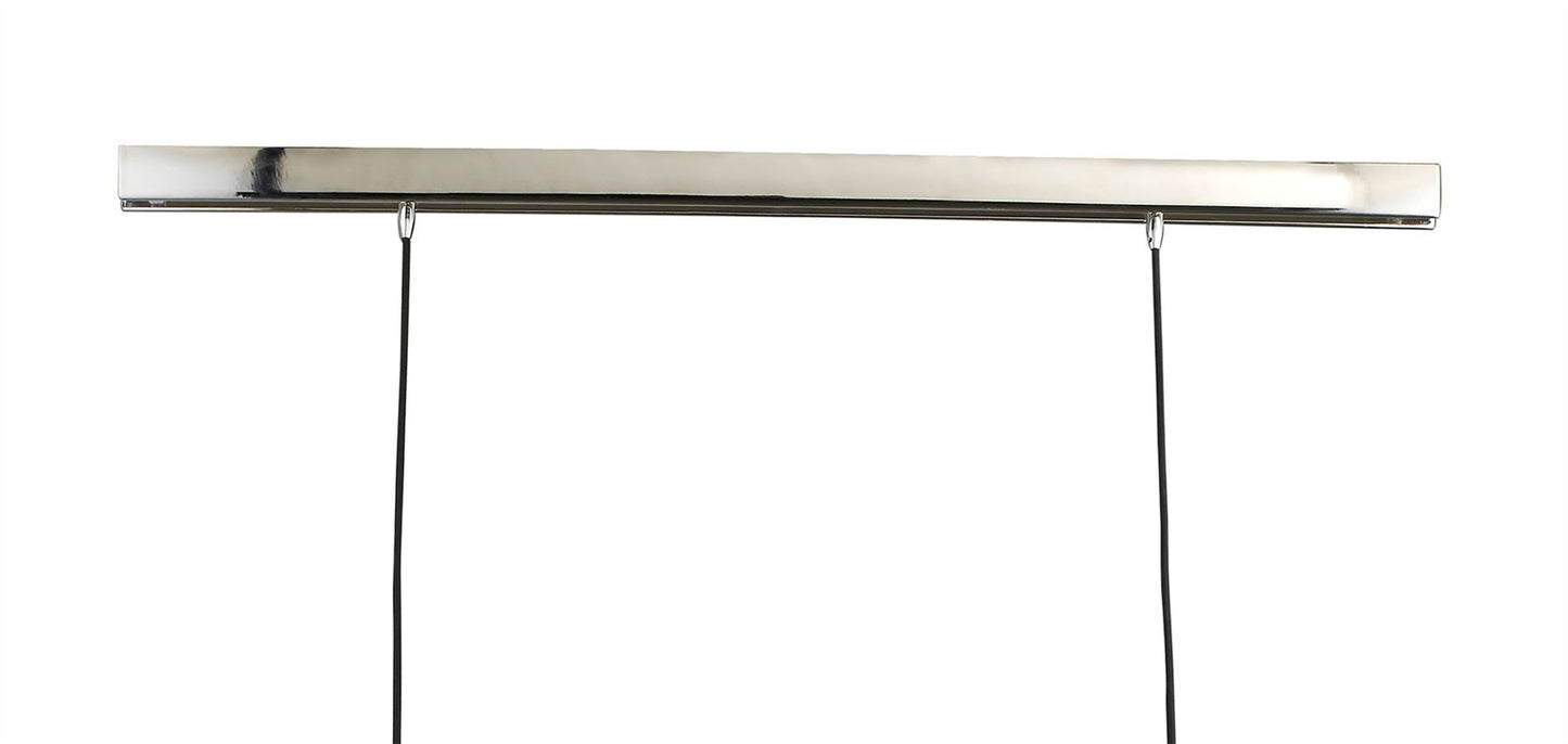 Mantra Lupin Linear Pendant 2 Light E27 Line, Gloss Black/White Acrylic/Polished Chrome, CFL Lamps INCLUDED