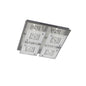 Diyas Cosmic Flush  Square 4 Light G9 Polished Chrome/Glass/Crystal Ceiling Light Fitting