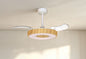 Coin Fan Mini Smart 40cm 36W LED Dimmable Ceiling With Built-In 25W DC Fan, 3000-5000K Remote, APP, Alexa & Google Voice Control, 5710lm, Wood/White