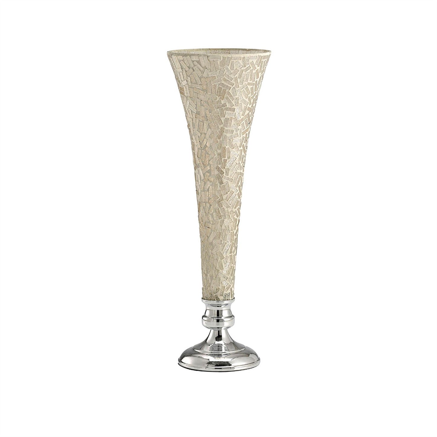 Diyas Home (DH) Trina Mosaic Vase Large Polished Chrome Mosaic