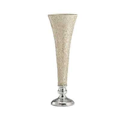 Diyas Home (DH) Trina Mosaic Vase Large Polished Chrome Mosaic