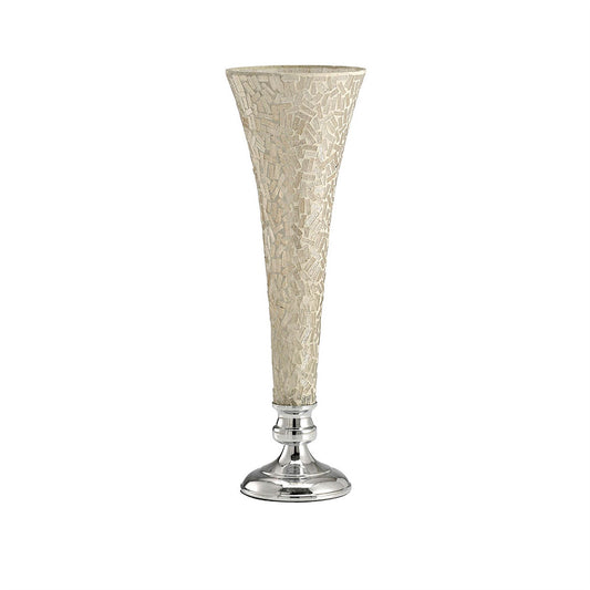 Diyas Home (DH) Trina Mosaic Vase Large Polished Chrome Mosaic