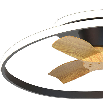 Ocean 78cm 60W LED Dimmable Ceiling Light With Built-In 35W DC Reversible Fan, Black, 4200lm, 5yrs Warranty
