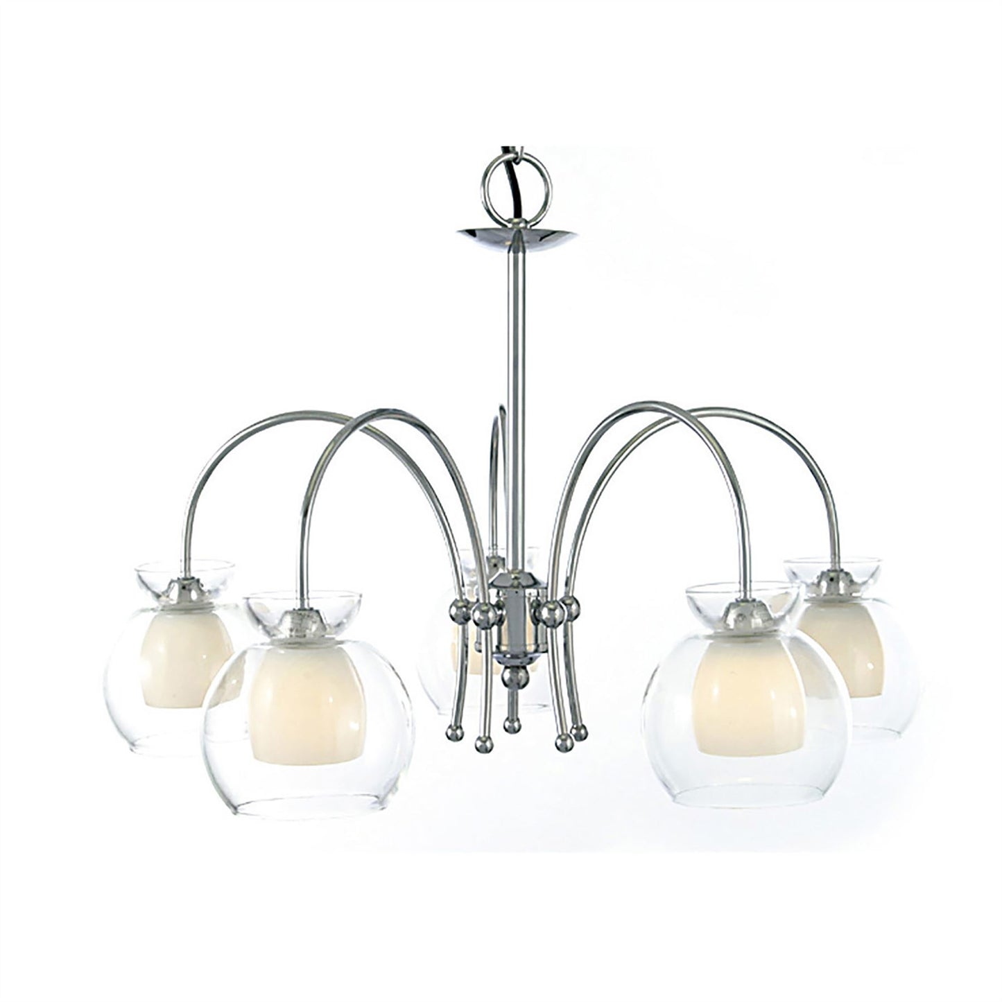 Diyas Malvina 64cm /Semi Flush 5 Light G9 Polished Chrome/Clear Glass Ceiling Pendant Light Fitting