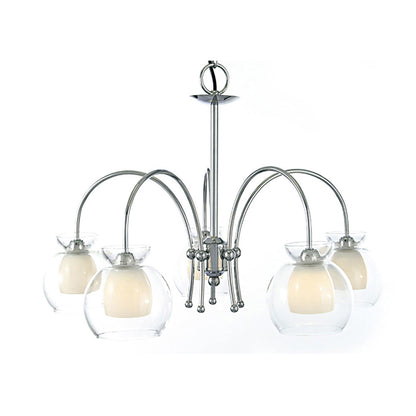 Diyas Malvina 64cm /Semi Flush 5 Light G9 Polished Chrome/Clear Glass Ceiling Pendant Light Fitting