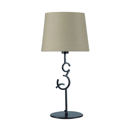 Mantra M5218 Argi Table Lamp 1 Light E27 Large with Taupe Shade Brown Oxide