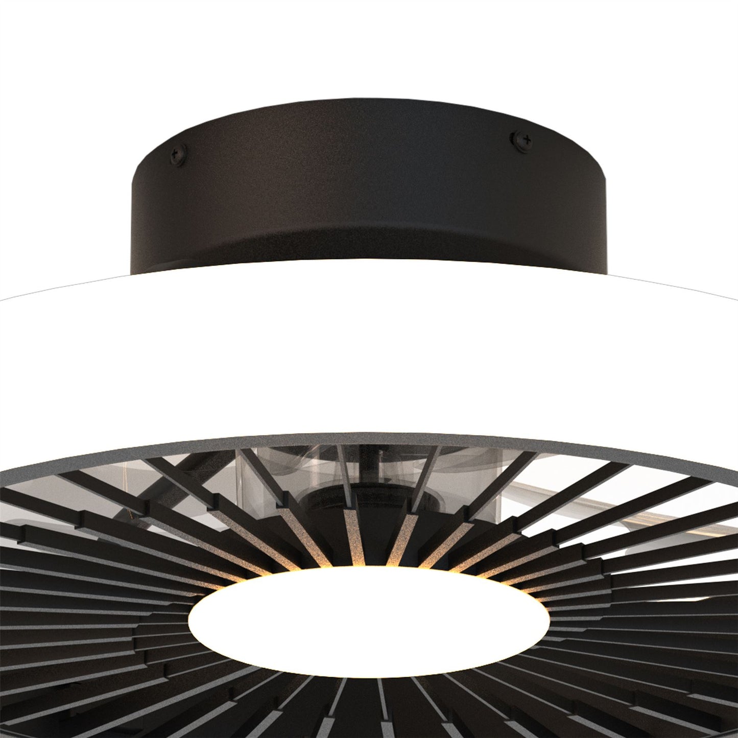 Turbo 51.2cm 55W LED Dimmable Ceiling Light With Built-In 30W DC Reversible Fan, Black, 4100lm, 5yrs Warranty