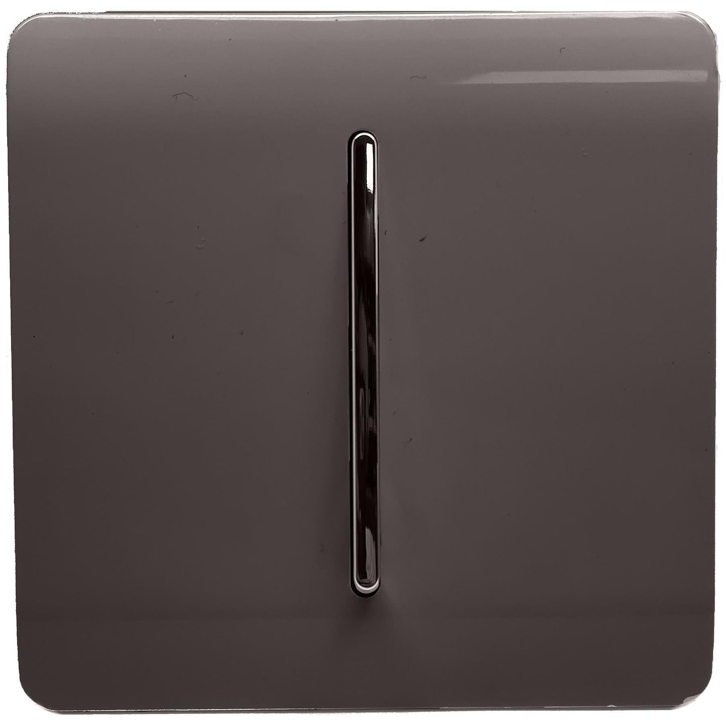 Trendi 1 Gang 2 Way 240V Screwless Artistic Modern Glossy 10 Amp Chrome Rocker Electrical Wall Light Switch in Dark Brown (3 pack)
