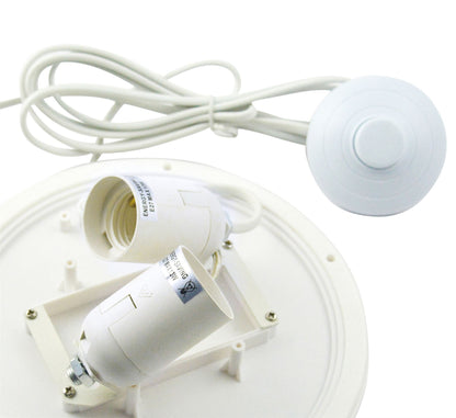 Mantra Huevo E27 Plate 2 Light CFL Indoor with Foot Switch, White