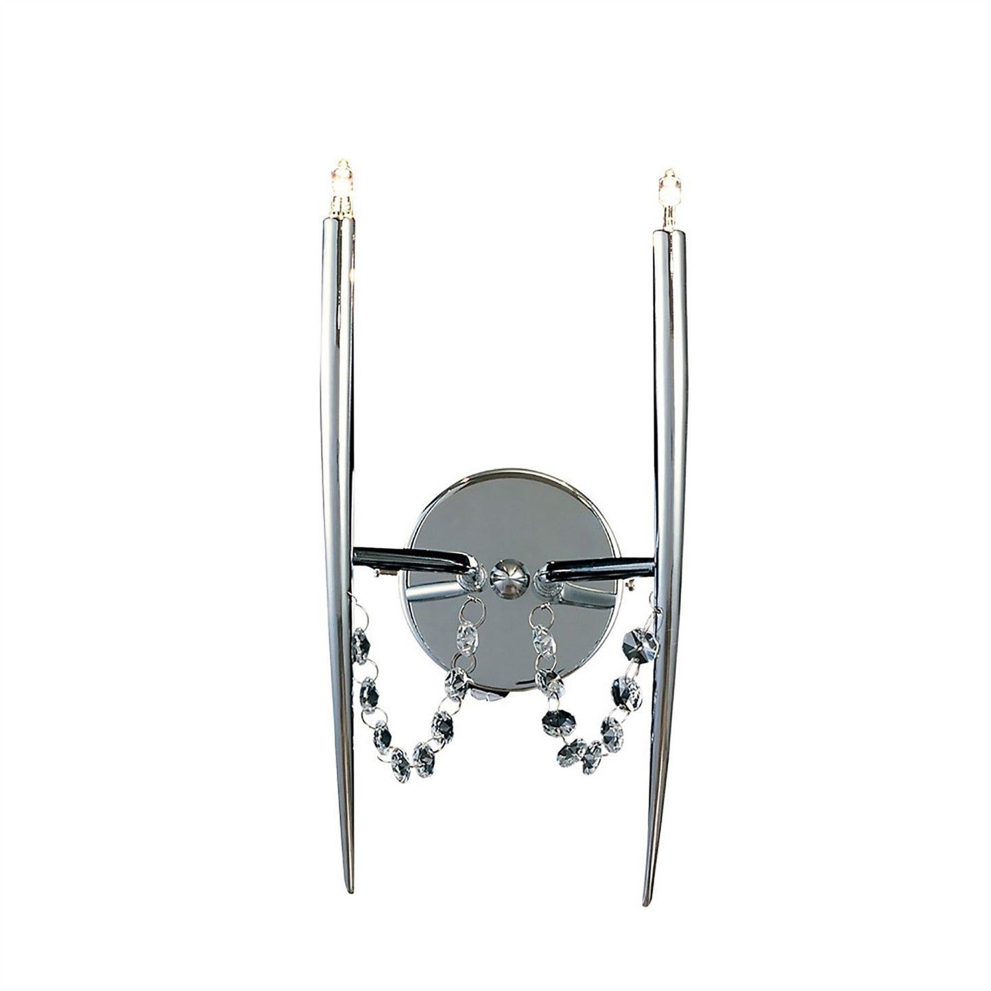 Diyas Zest Wall Light 2 Light G4 Polished Chrome/Crystal, NOT LED/CFL Compatible