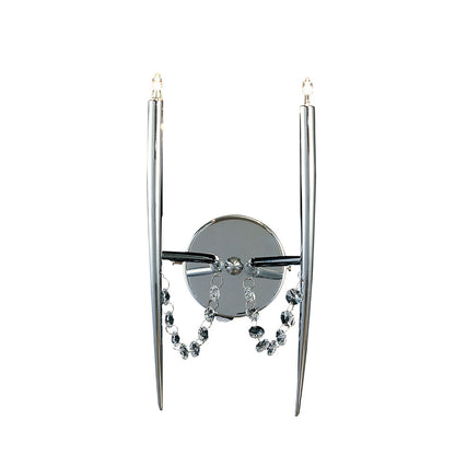 Diyas Zest Wall Light 2 Light G4 Polished Chrome/Crystal, NOT LED/CFL Compatible