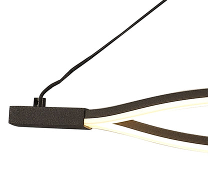 Mantra Sahara XL M5801 Sahara BR XL Linear Pendant 42W LED 2800K, 3400lm, Frosted Acrylic, Brown Oxide, 3yrs Warranty