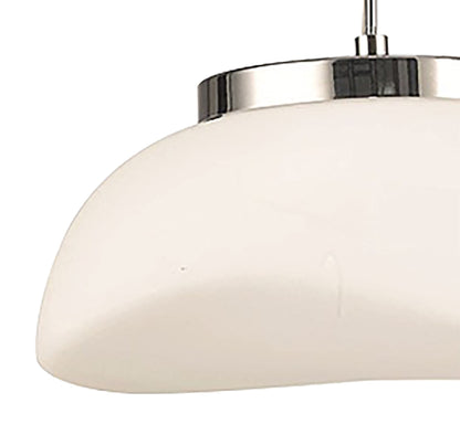 Mantra M4893 Opal Pendant 1 Light E27, Polished Chrome/Frosted White Glass