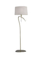 Mantra Mara Floor Lamp 4 Light E27, Antique Brass with Ivory White Shade