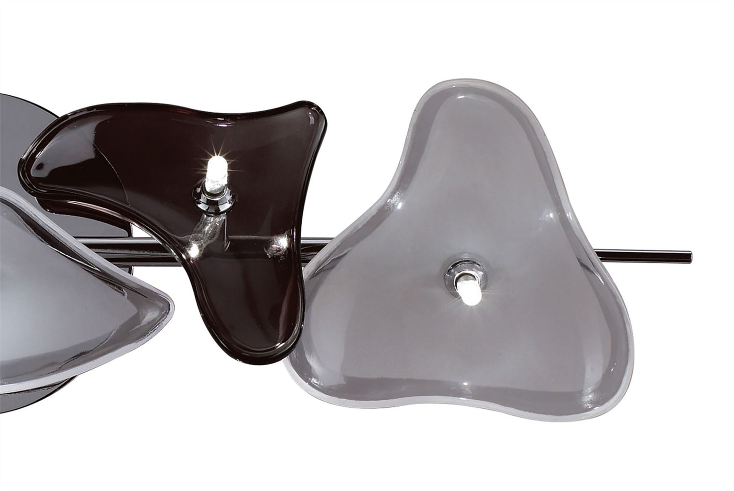 Mantra Otto Ceiling/Wall 5 Light G4 Bar, Polished Chrome/Frosted Glass/Black Glass, NOT LED/CFL Compatible