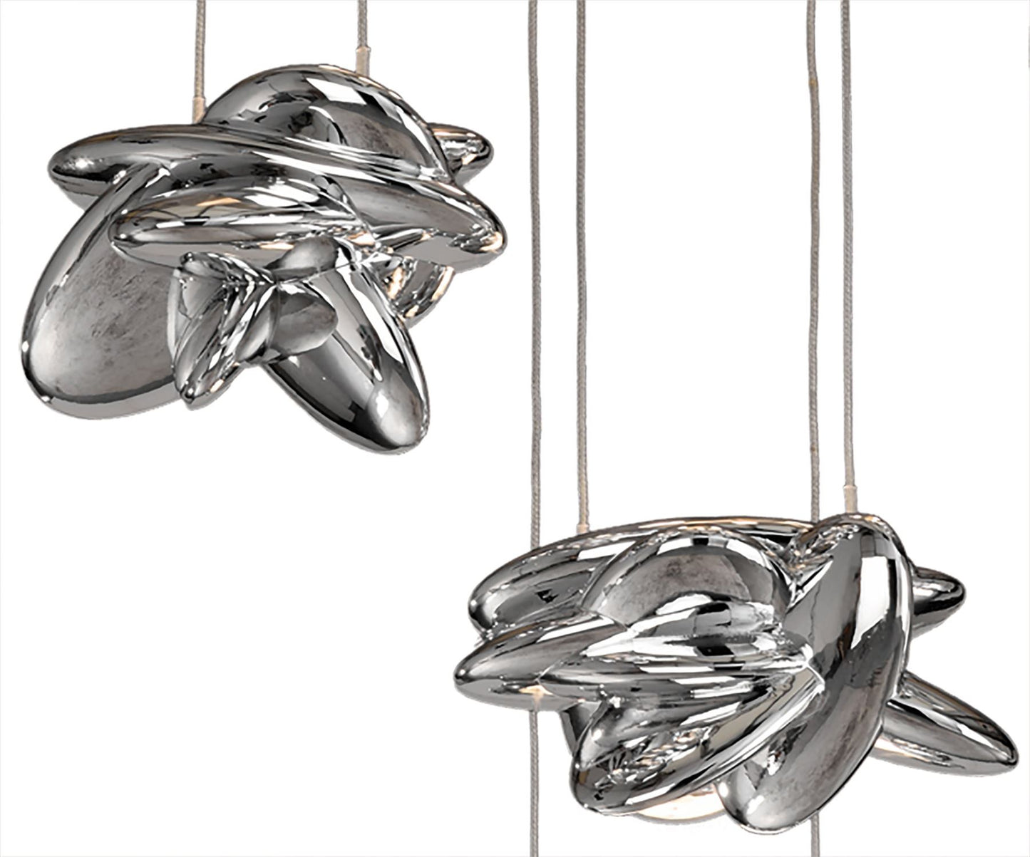 Mantra M5903 Nido Pendant 45cm Round 4 + 2 Lights 24W + 10W LED 3000K, 2800lm, Chrome, 3yrs Warranty