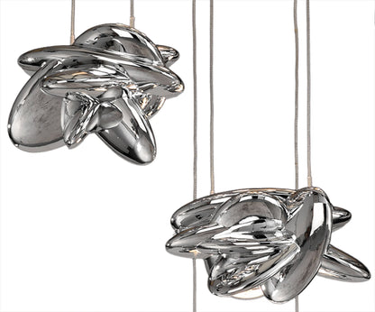 Mantra M5903 Nido Pendant 45cm Round 4 + 2 Lights 24W + 10W LED 3000K, 2800lm, Chrome, 3yrs Warranty