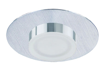 Mantra Fusion Marcel Recessed Down Light 4W LED Round 3000K IP44, 360lm, Satin Aluminium/Frosted Acrylic/Chrome, Cut Out: 70mm, Driver Included, 3yrs Warranty